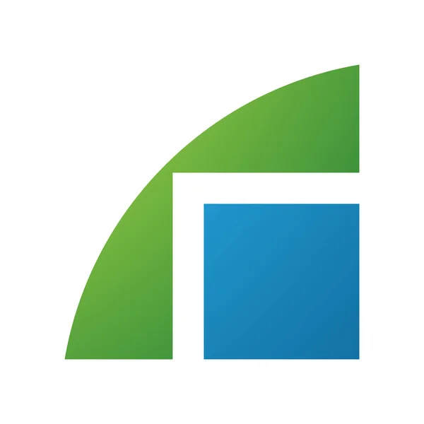 Groen Blauw Geometrische Letter Ikoon Een Witte Achtergrond — Stockfoto