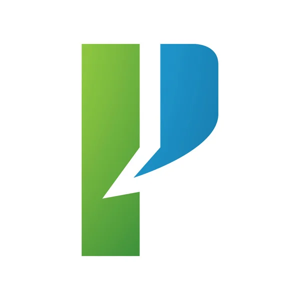 Groene Blauwe Letter Icoon Met Een Gedurfde Rechthoek Een Witte — Stockfoto