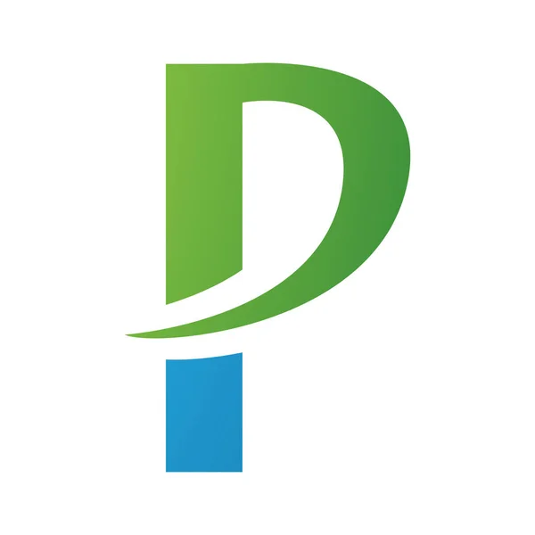 Grüner Und Blauer Buchstabe Symbol Mit Spitzer Spitze Auf Weißem — Stockfoto