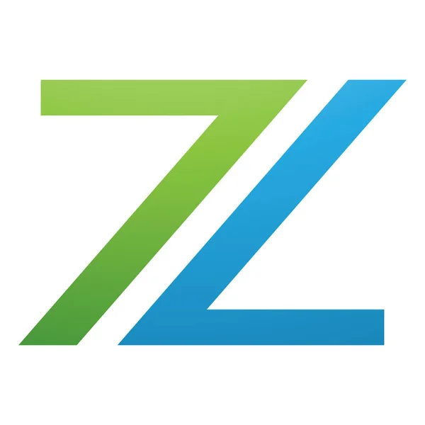 Verde Azul Número Forma Letra Ícone Fundo Branco — Fotografia de Stock