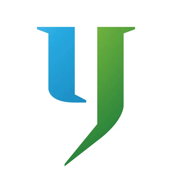 Grön Och Blå Lowercase Letter Ikonen Vit Bakgrund — Stockfoto
