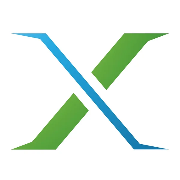 Grünes Und Blaues Spitzbuchstaben Symbol Auf Weißem Hintergrund — Stockfoto