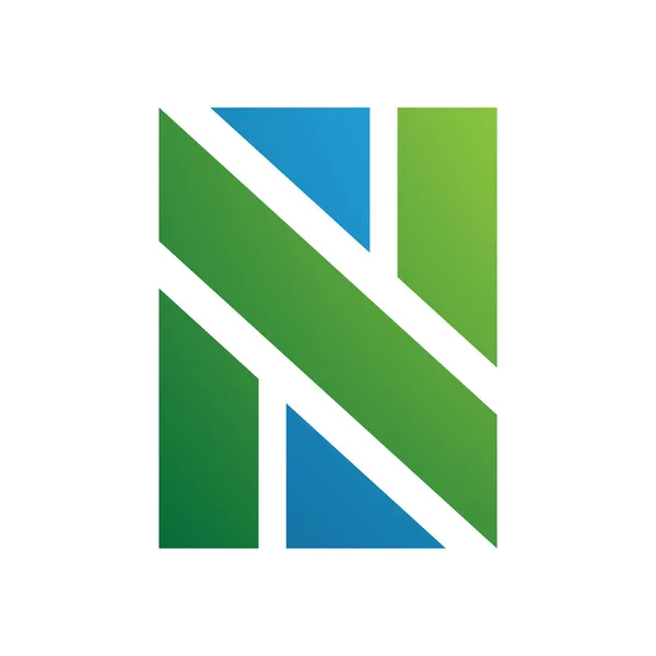 Carta Forma Retângulo Verde Azul Ícone Fundo Branco — Fotografia de Stock