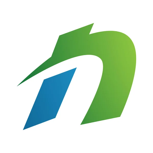 Grünes Und Blaues Kursives Buchstaben Symbol Auf Weißem Hintergrund — Stockfoto