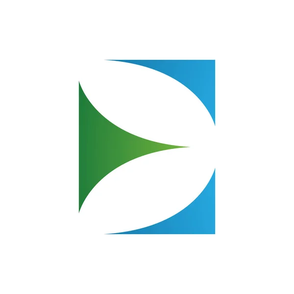 Groene Blauwe Hoofdletter Pictogram Met Gebogen Driehoeken Een Witte Achtergrond — Stockfoto