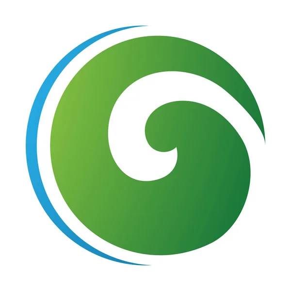 Yeşil Mavi Girdap Şekilli Beyaz Arkaplanda Mektup Simgesi — Stok fotoğraf