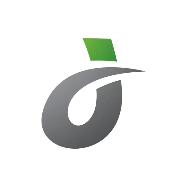 Groen Grijs Gebogen Spiky Letter Icoon Een Witte Achtergrond — Stockfoto
