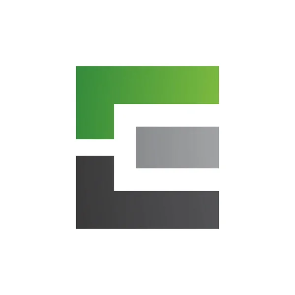 Groen Zwart Grijs Rechthoekige Letter Pictogram Een Witte Achtergrond — Stockfoto