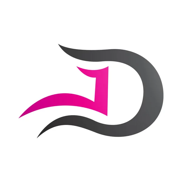 Икона Серый Пурпурный Буквы Волнистыми Кривыми Белом Фоне — стоковое фото