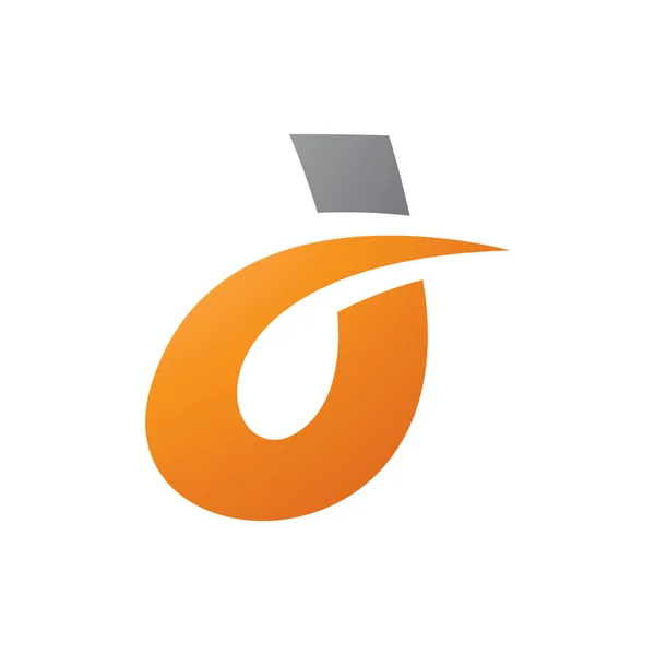 Grey Orange Curved Spiky Letter Icon White Background — Stock Photo, Image