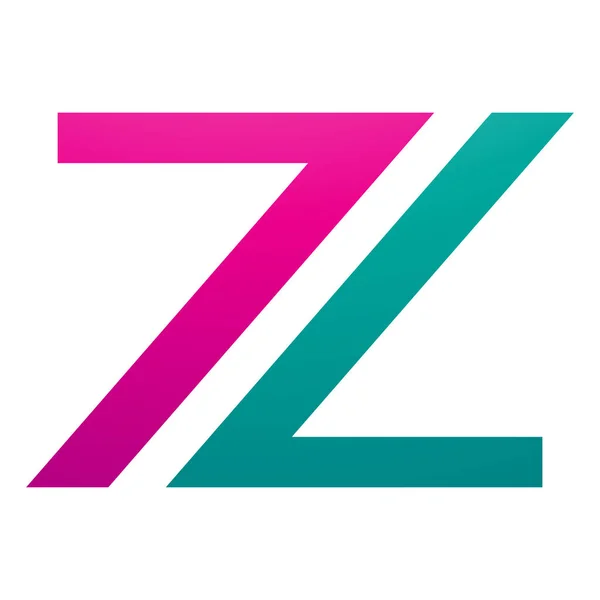 白色背景上的红色和绿色7号形状字母Z图标 — 图库照片