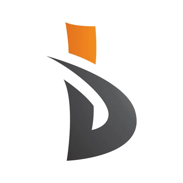 Oranje Zwart Vet Spiky Letter Icoon Een Witte Achtergrond — Stockfoto
