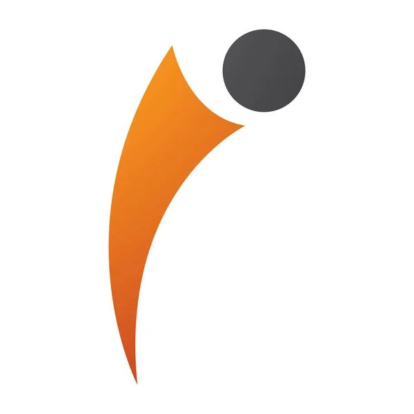 Orange Black Bowing Person Shaped Letter Icon White Background — Stock Photo, Image