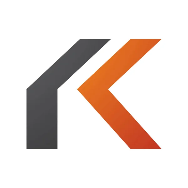 白色背景上的橙色和黑色折叠字母K图标 — 图库照片