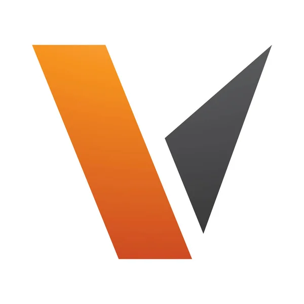 Orange Und Schwarz Geometrisch Geformtes Buchstabe Symbol Auf Weißem Hintergrund — Stockfoto