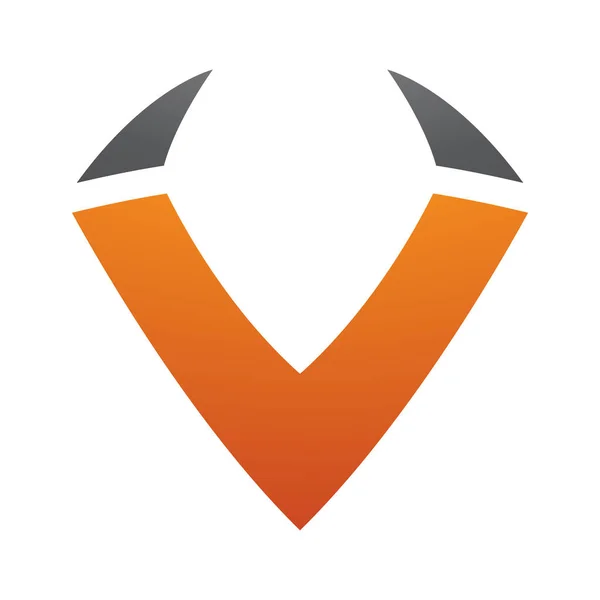 Orange Und Schwarz Geformte Buchstaben Symbole Auf Weißem Hintergrund — Stockfoto