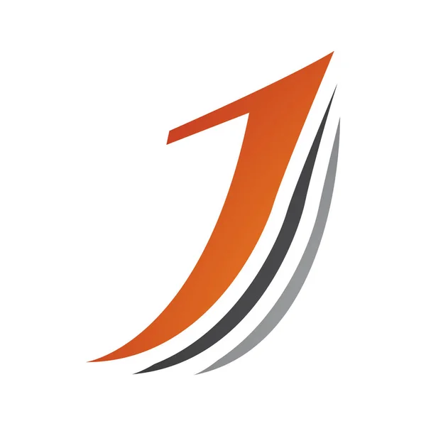 Orange Und Schwarz Geschichtetes Buchstaben Symbol Auf Weißem Hintergrund — Stockfoto