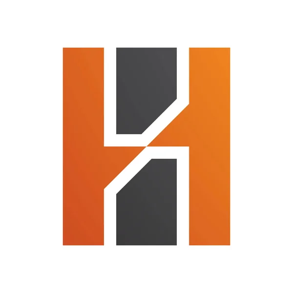 Orange Und Schwarzer Buchstabe Icon Mit Vertikalen Rechtecken Auf Weißem — Stockfoto
