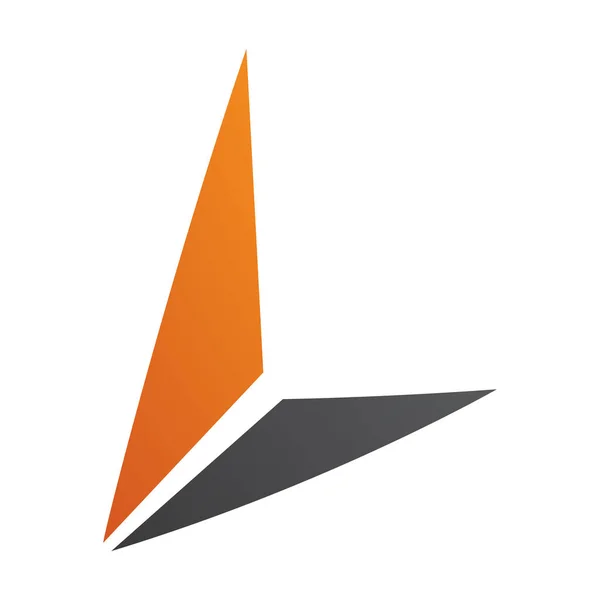 Orange Black Letter Icon Triangles White Background — Stock Photo, Image