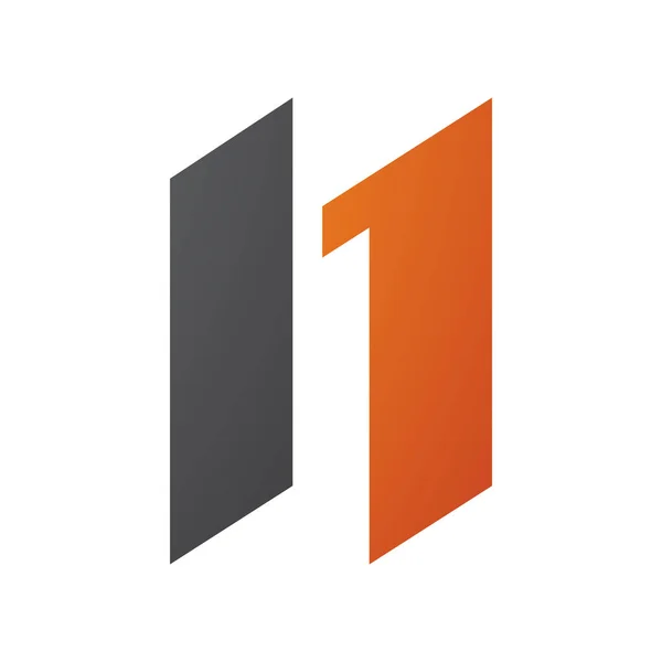 Orange Black Letter Icon Parallelograms White Background — Stock Photo, Image