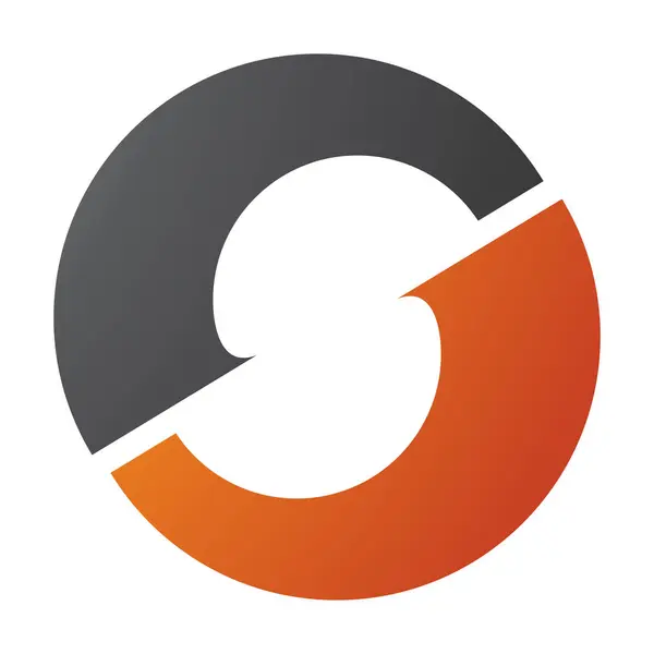 Orange Black Letter Icon Shape Middle White Background — Stock Photo, Image