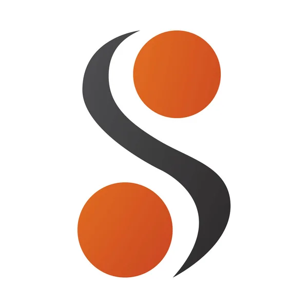 Orange Black Letter Icon Spheres White Background — Stock Photo, Image