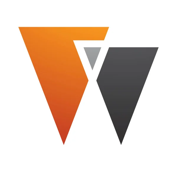 Orange Und Schwarzer Buchstabe Symbol Mit Dreiecken Auf Weißem Hintergrund — Stockfoto