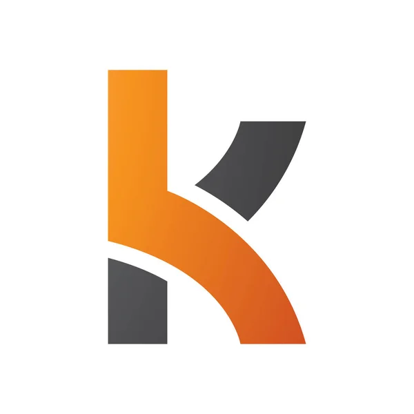Orangefarbenes Und Schwarzes Kleinbuchstaben Symbol Mit Überlappenden Pfaden Auf Weißem — Stockfoto