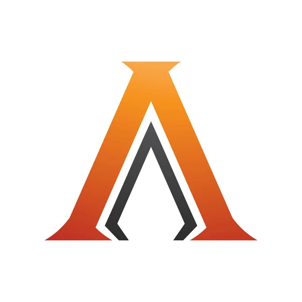 Orange Black Pillar Shaped Letter Icon White Background — Stock Photo, Image