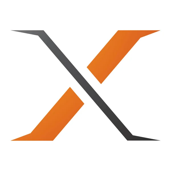 白色背景上的橙色和黑色尖刺字母X图标 — 图库照片