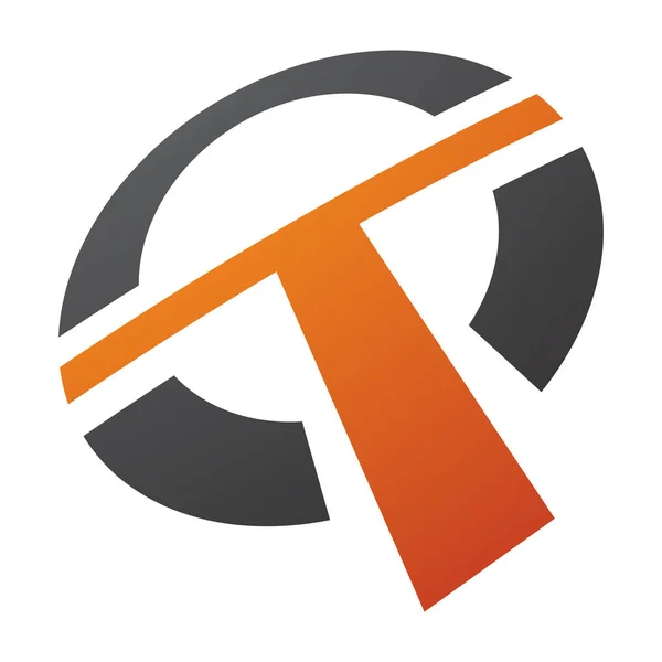 Orange Und Schwarze Runde Buchstaben Symbole Auf Weißem Hintergrund — Stockfoto