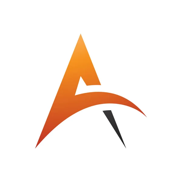 Orange Black Spiky Arch Shaped Letter Icon White Background — Stock Photo, Image