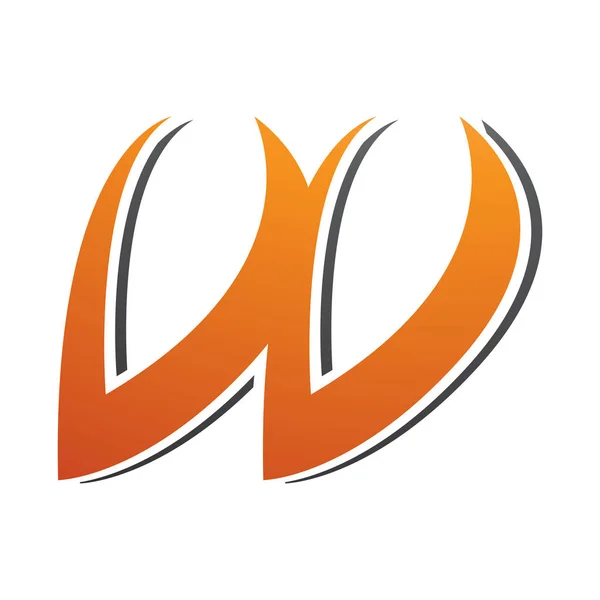Orange Black Spiky Italic Shaped Letter Icon White Background — Stock Photo, Image