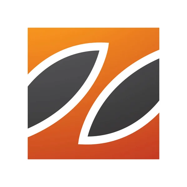 Oranje Zwart Vierkant Gevormde Letter Ikoon Een Witte Achtergrond — Stockfoto