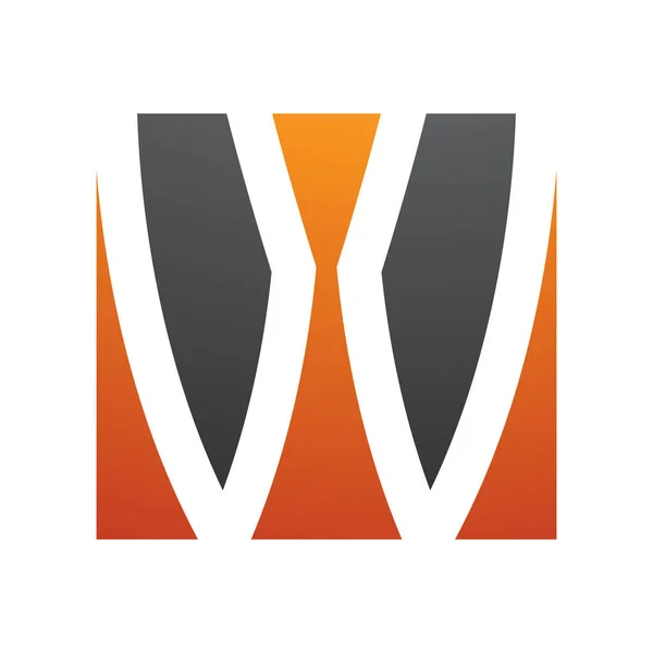 Πορτοκαλί Και Μαύρο Τετράγωνο Σχήμα Γράμμα Εικονίδιο Λευκό Φόντο — Φωτογραφία Αρχείου