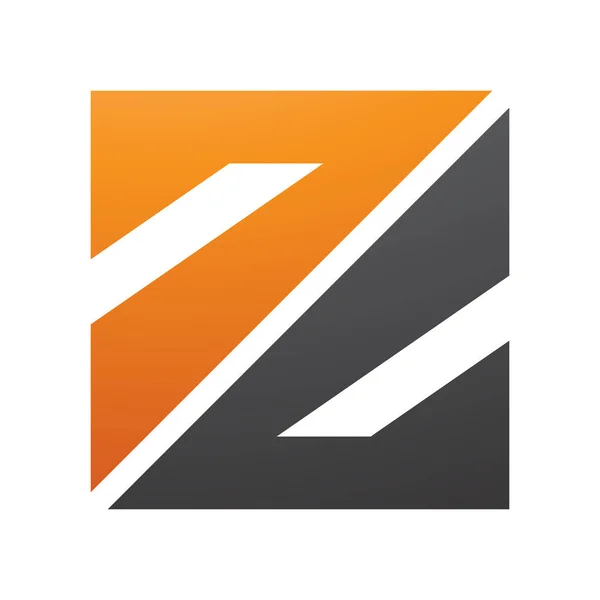 Orange Black Triangular Square Shaped Letter Icon White Background — Stock Photo, Image