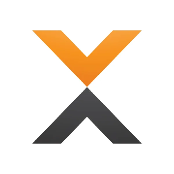 Orangefarbenes Und Schwarzes Förmiges Buchstabensymbol Auf Weißem Hintergrund — Stockfoto