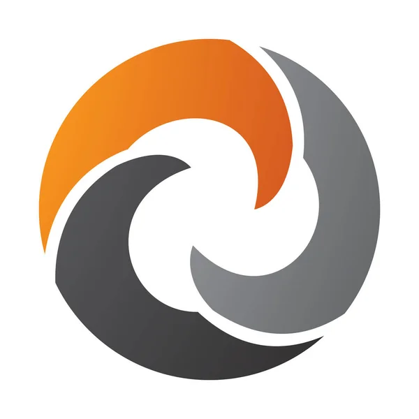 Orange Black Wave Shaped Letter Icon White Background — Stock Photo, Image
