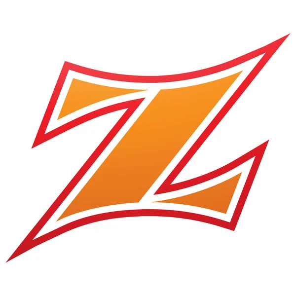 白色背景上橙色和红色弧形字母Z图标 — 图库照片