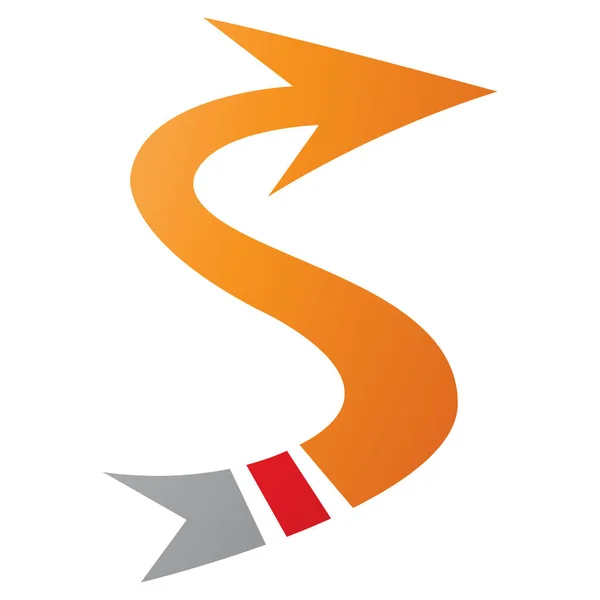 Orange Red Arrow Shaped Letter Icon White Background — Stock Photo, Image