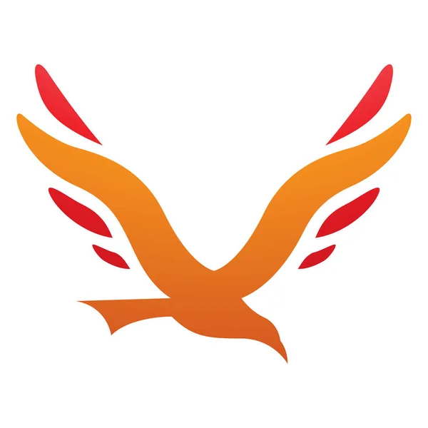 Πορτοκαλί Και Κόκκινο Πουλί Σχήμα Γράμμα Εικονίδιο Λευκό Φόντο — Φωτογραφία Αρχείου