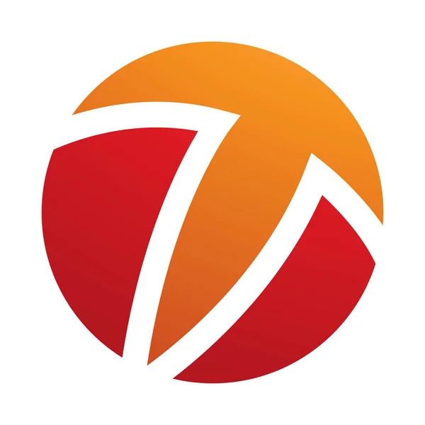 Orange Red Circle Shaped Letter Icon White Background — Stock Photo, Image
