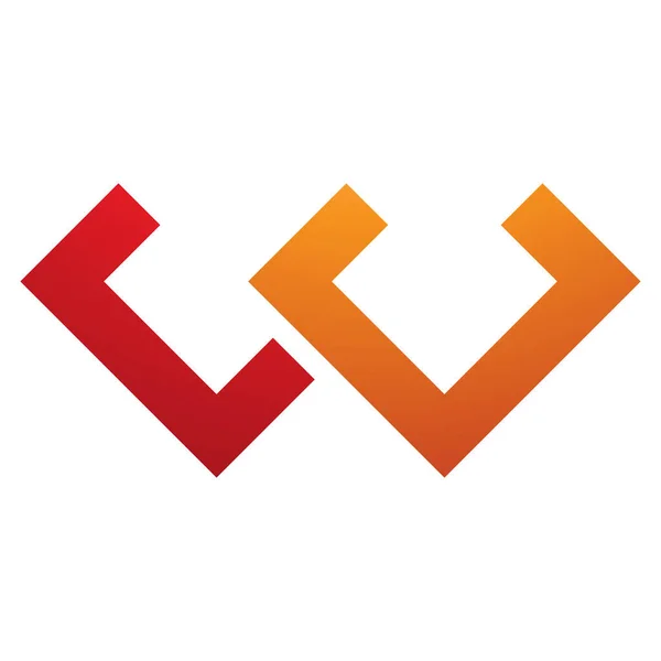 Orange Red Cornered Shaped Letter Icon White Background — Stock Photo, Image