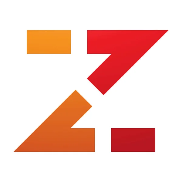 Orange Und Rot Gepunktete Linie Geformtes Buchstaben Symbol Auf Weißem — Stockfoto
