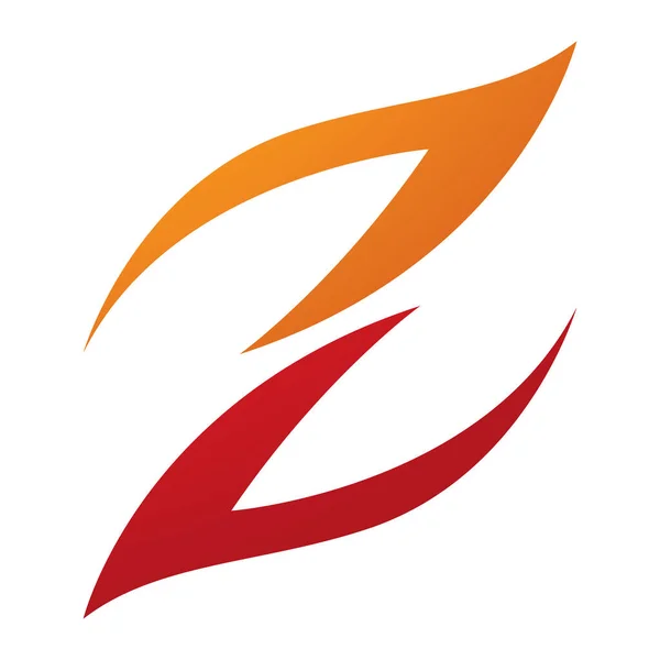 白色背景上橙色和红色的形状字母Z图标 — 图库照片