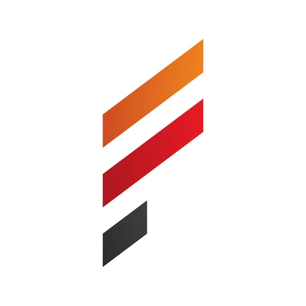 Orange Red Letter Icon Diagonal Stripes White Background — Stock Photo, Image