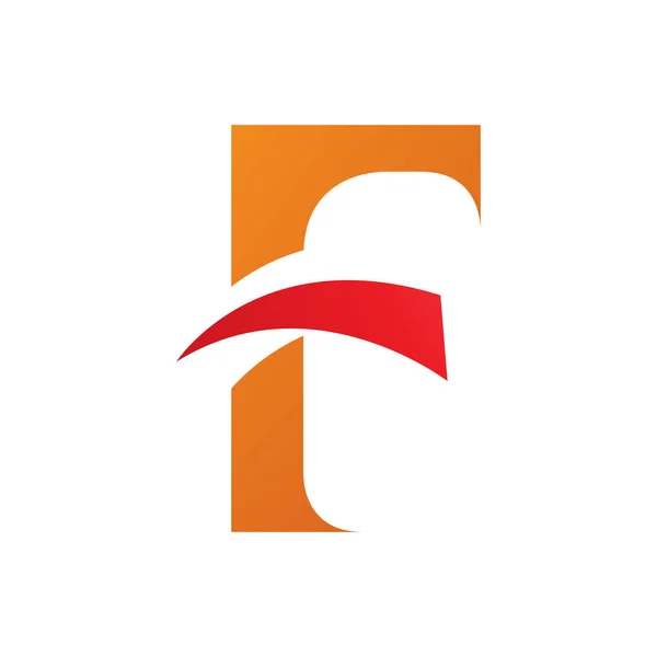 Orange Und Roter Buchstabe Symbol Mit Spitzen Spitzen Auf Weißem — Stockfoto