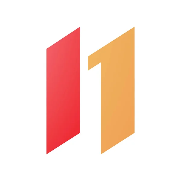 Orange Red Letter Icon Parallelograms White Background — Stock Photo, Image