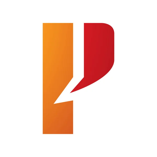 Orange Red Letter Icon Bold Rectangle White Background — Stock Photo, Image