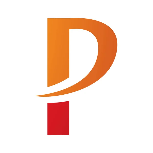 Orange Und Rote Buchstaben Symbol Mit Spitzer Spitze Auf Weißem — Stockfoto